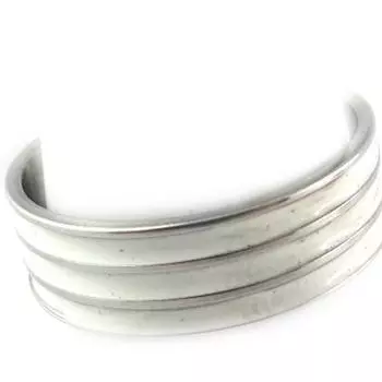 Стальное кольцо Мирный серебристо-белое - 7 мм