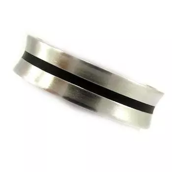 Стальное кольцо Tony Черное серебро