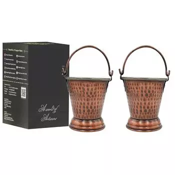Стальное Медное Чеканное Дизайн Античный Темный Тон Ведро, Сервировочная Посуда и Посуда для Дома, Отеля и Ресторанов, Объем-300 МЛ