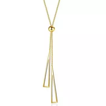 Стальное Модное Титановое Ожерелье на Ключицу для Женщин Золотого или Серебряного Цвета Стильный Дизайн Геометрическое золотой