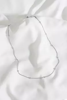 Стальное серебряное ожерелье с шариковой цепочкой в виде змеи