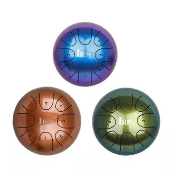Стальной барабан для языка 8 нот 5,5-дюймовый барабанный барабан Handpan Барабан Ударный инструмент с барабанными молотками бронзовый