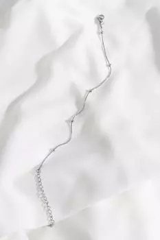 Стальной браслет серебряного цвета с шариковой цепочкой в виде змеи