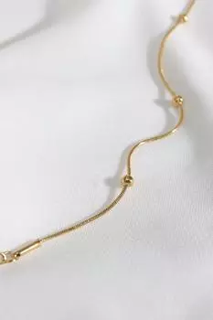 Стальной браслет золотого цвета с шариковой цепочкой в виде змеи