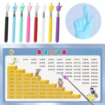 Стальной дизайн пальца Обучающая палочка Указатель для белой доски Ручной презентатор Палочки для чтения с пальцев чёрный