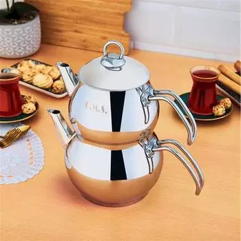 Стальной глобусный чайник Oms среднего размера