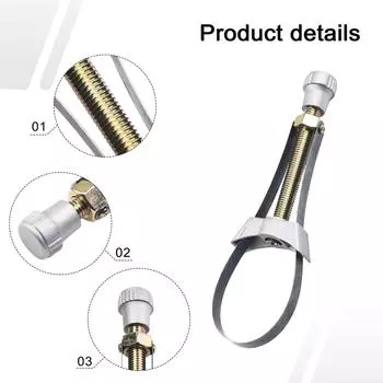 Стальной ленточный ключ Ручной инструмент Инструмент для снятия автомобильного масляного фильтра Технические характеристики стального ленточного ключа Подходит для мм мм CHINA