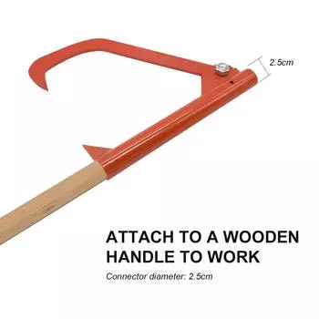 Стальной наклонный крюк для подъема бревен (без ручки) оранжевый
