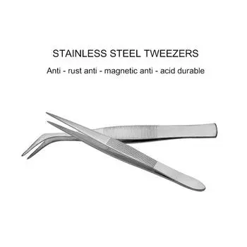 Стальной прямой многофункциональный пинцет для наращивания ресниц с локтевым зажимом 1