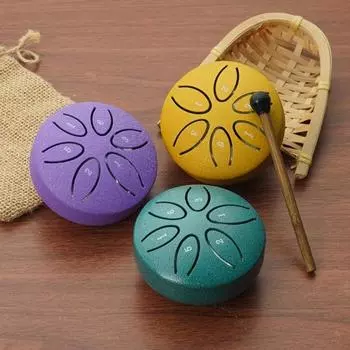 Стальной язычковый барабан 3 дюйма 6 нот уличный садовый колокольчик дождя мини чакра зелёный