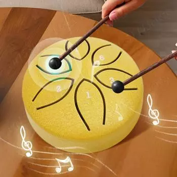 Стальной язычковый барабан 3 дюйма 6 нот с молотком для барабана Handpan Drum Rain Drum инструмент для развлечений медитации йоги дзен подарки фиолетовый