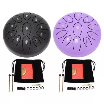 Стальной язычковый барабан 6 дюймов 11 тонов эфирный уличный чакра дождь барабан для наружного сада мини перкуссия Black