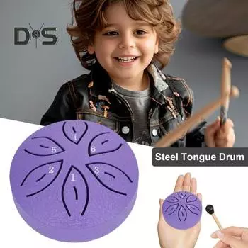 Стальной язычковый барабан 6 нот Chime Handpan Drum Ethereal Meditation Drum Sound Healing Instruments Kids Balmy Rain Drum озеро синий