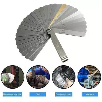 Стальной щуп с 32 лезвиями, инструмент для измерения зазора в метрической и британской системе с двойной маркировкой As Describe