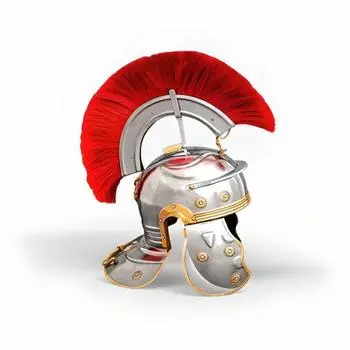 Стальной шлем римского легионера ручной работы с красным и коричневым пером, лучший для подарка и декора. Средневековый шлем. красный