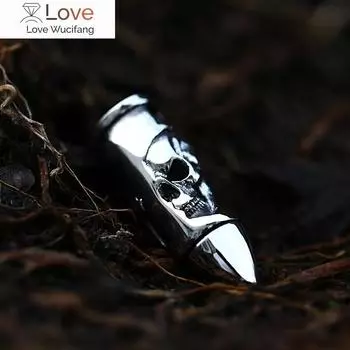 Стальной солдат дизайнер пуля череп креативное оружие мемориальное ожерелье ожерелье панк-рок байкер ювелирные изделия из нержавеющей стали