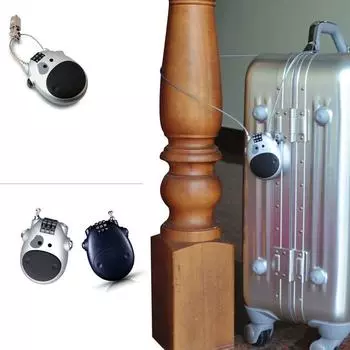 Стальной трос Пароль Замок Багаж Кодовый замок Дорожные аксессуары Мотоциклетный шлем Замок серебряный