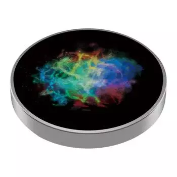 Стальной волчок, светящийся гироскоп для карманных монет со светящейся звездой галактики, гироскоп для поворота ветра, настольные декомпрессионные игрушки, спектральный голографический космический фотогироскоп 3.8x3.8x0.6cm