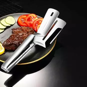 Стальной зажим для стейка Еда Хлеб Мясо Зажим Щипцы Инструмент Лопата Зажим Лопата Приготовление Жареный Барбекю Стейк Рыба Кухня K3y4