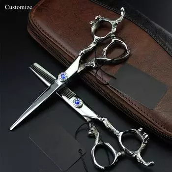 Стальные 6-дюймовые ножницы для волос Gem Dragon, филировочные ножницы для парикмахеров, инструменты для парикмахерских ножниц