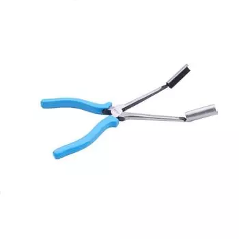 Стальные клещи для снятия провода свечи зажигания автомобиля Инструмент для снятия зажима высоковольтного провода подцилиндра Обжимные клещи с резиновой ручкой серебряный