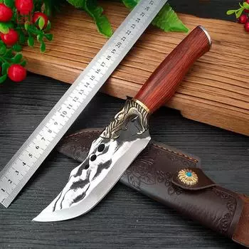 Стальные кухонные ножи шеф-повара ручной работы, универсальный нож для нарезки, уличный нож для обвалки, резак with cover