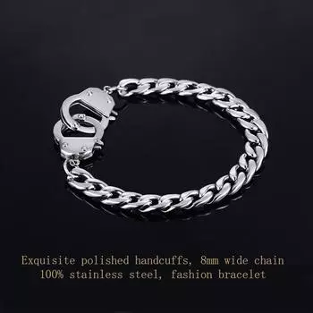 Стальные наручники браслет мужские нержавеющая сталь подарки мужские аксессуары шарм золотая цепь браслеты заявление хип-хоп 18cm