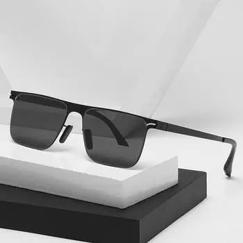 Стальные поляризационные солнцезащитные очки для мужчин, новые трендовые отрывные пленочные линзы, солнцезащитные очки для вождения, устойчивые к ультрафиолетовому излучению очки чёрный