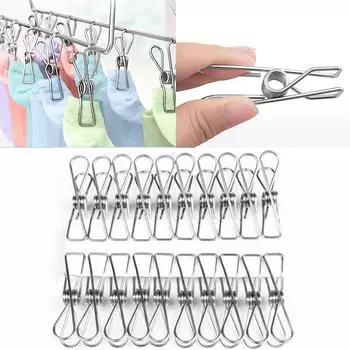 Стальные зажимы для одежды Шпильки для одежды Прищепки Стиральные зажимы из нержавеющей стали 20-100 шт. 20pcs
