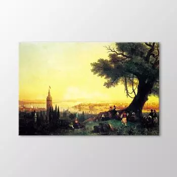 Стамбул Галата и Золотой Рог, 1846 г. Живопись