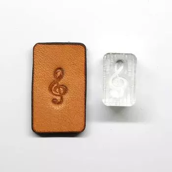 [Stamp Freak] акриловый штамп AS011 «нота скрипичный ключ» для кожаных изделий (L размер)