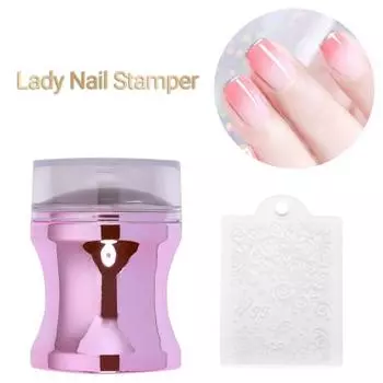 Стампер для ногтей, многофункциональный, с прозрачной текстурой, легкий, с красивым узором, штамп для дизайна ногтей для маникюра фиолетовый