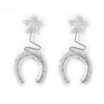 Стань человеком-елкой. Блестящая повязка на голову в виде звезды.