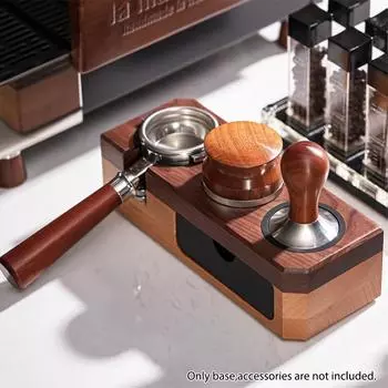 Станция для темперирования эспрессо, деревянный держатель темперов для эспрессо, 3 отверстия для универсальных портафильтров диаметром от 51 до 58 мм, темперы, выравниватели кофе