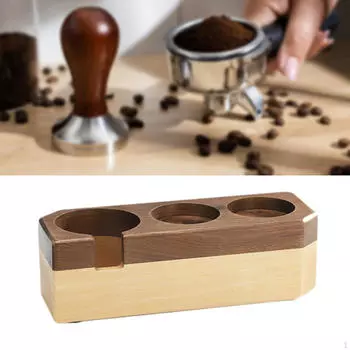 Станция для темперирования эспрессо, подставка для кофе с тремя отверстиями из ореха и бука для кафе, бара