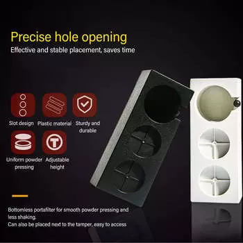 Станция для темперирования кофе, пластиковая, 51–58 мм, универсальная подставка для портафильтра, держатель для темперирования кофе для домашней кухни, кафе-бара чёрный