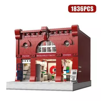 Станция метро Лондона с подсветкой Строительные блоки Архитектура Транспорт Дом Кирпичи Игрушки Подарок для детей