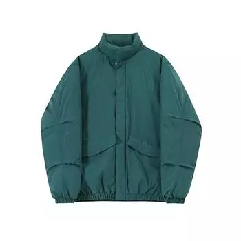 Stand Collar Cotton Coat Men s Winter Warm Loose Coat Korean Style Trendy Versatile Thickened Bread Coat M зелёный