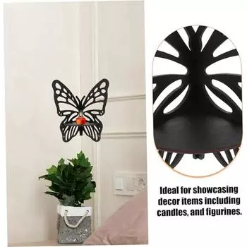 Stand Shelves Rack Wall Shelf Wooden Butterfly Butterfly Shower Decorations Stickers Round Wall Shelf Display Shelf Hanging Shelf Medal Display Hanger чёрный