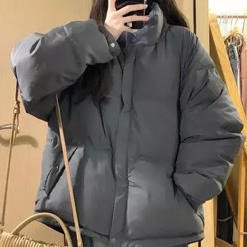 Куртка-пуховик с воротником-стойкой, женская, короткая, зимняя, новая модная, утолщенная куртка S