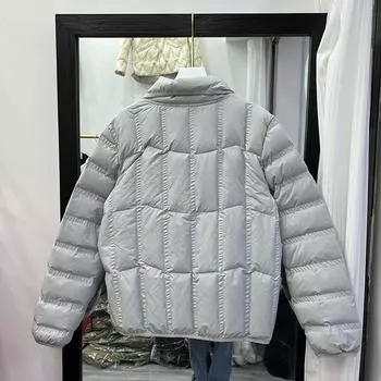 Воротник-стойка легкий и тонкий женский короткий пуховик 2024 новый пластиковый маленький тонкий и тонкий зимний прилив M чёрный