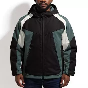 Stand Up Collar Men s , Warm And Loose, Outdoor Solid Color, And Breathable, With Thickened Fleece L чёрный