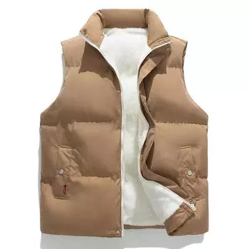 Жилет с воротником-стойкой, мужская зимняя новая тенденция, утолщенный бархатный жилет, хлопковая куртка M