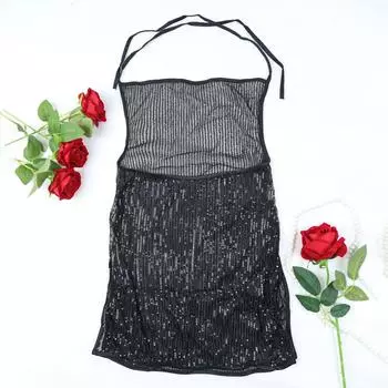 Стандартный размер сексуальное нижнее белье юбка на подтяжках пайетки полупрозрачная сексуальная открытая спина бретельки страсть секс юбка на подтяжках one size fits all