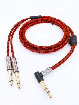 standard stereo phone plug male monaural phone plug male x 2 Pure copper 4N OFC thick and flexible nylon series finish audio cable [WVY-P56-1.5] 6.3mm