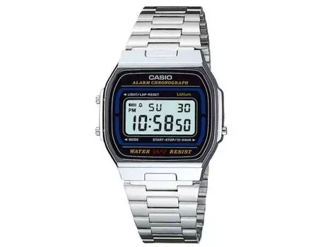 Стандартная коллекция Casio (Старая модель) A164WA-1 Браслет из нержавеющей стали Бесплатная пряжка