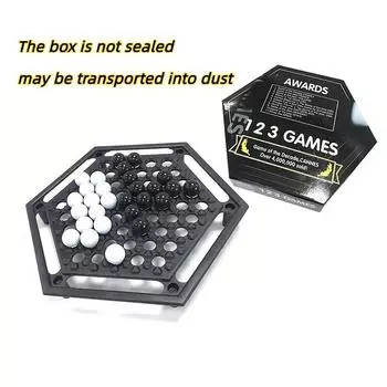Стандартная прочная пластиковая шестиугольная настольная стратегическая игра — идеальный подарок на день рождения, Новый год и Рождество. чёрный