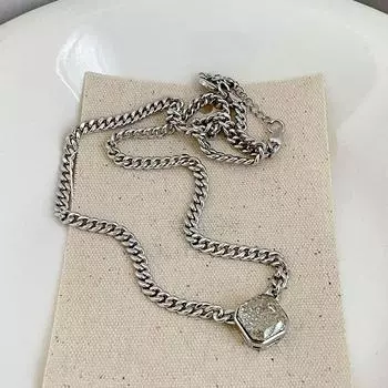 Стандартное серебро 925 пробы, толстое ожерелье-цепочка для женщин, модное элегантное винтажное панк-цепочка для пар, сверкающие цирконы, вечерние украшения 45CM