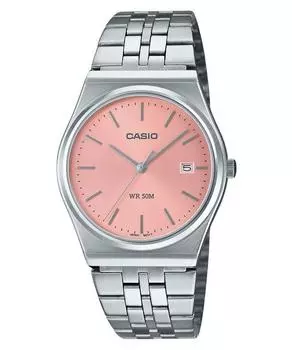 Стандартные аналоговые кварцевые часы Casio из нержавеющей стали с розовым циферблатом MTP-B145D-4AV унисекс розовый