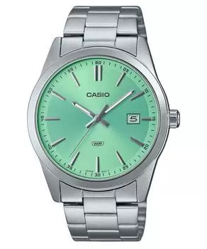 Стандартные аналоговые кварцевые мужские часы Casio из нержавеющей стали мятно-зеленого цвета с циферблатом MTP-VD03D-3A2 мятный зеленый